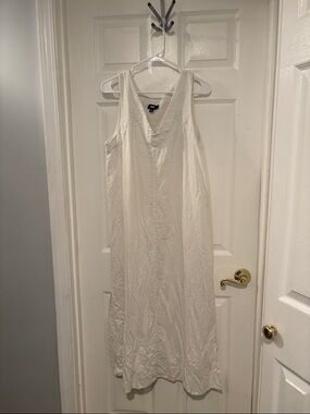 knee length dresses for ladies Linen Blend Tie Back Maxi Dress | A-Line Dress